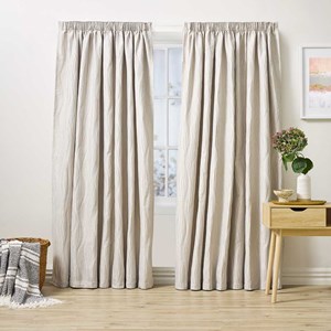 Adelaide Oyster - Readymade Lined Pencil Pleat Curtain