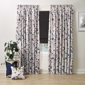 Madeline Smoke - Readymade Lined Pencil Pleat Curtain