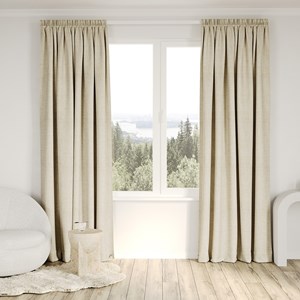 Lincoln Natural - Readymade Blockout Pencil Pleat Curtain