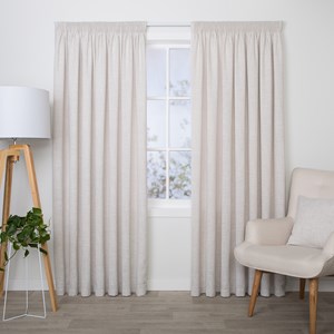 Aspen Pumice - Readymade Lined Pencil Pleat Curtain