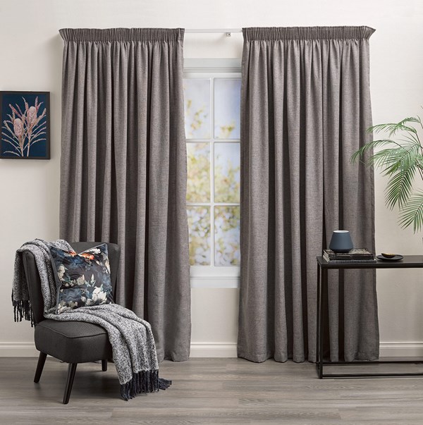 Aspen Slate - Readymade Lined Pencil Pleat Curtain - Curtain Studio buy curtains online
