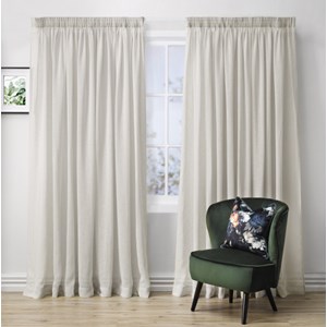 Haven Pumice - Readymade Sheer Pencil Pleat Curtain