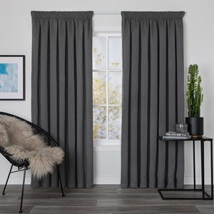 Oscar Ironstone - Readymade Triple-Weave Pencil Pleat Curtain