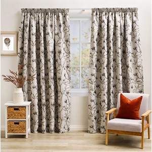 Vienna Natural - Readymade Lined Pencil Pleat Curtain